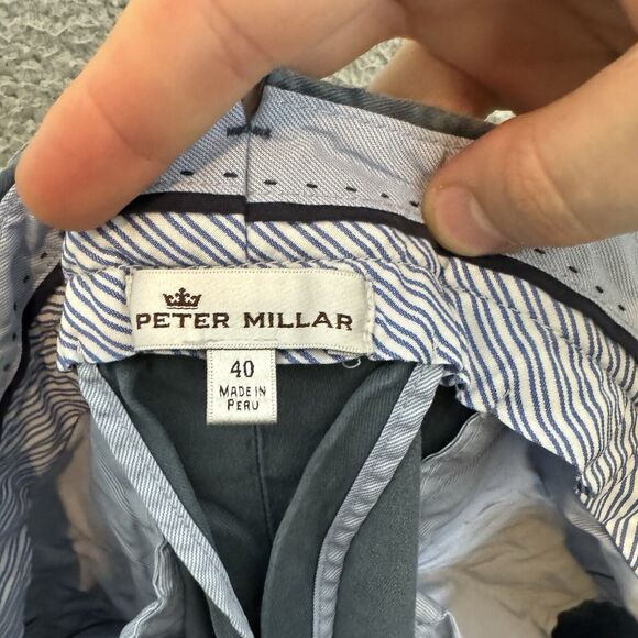 Peter Millar Pants Mens 40x29 Blue Chino Casual Straight Leg Pima Cotton - Picture 7 of 8